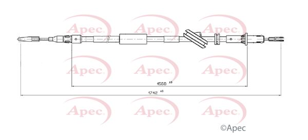 Apec Handbrake Cable CAB1747 - image 2