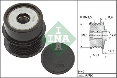 INA Overrunning Alternator Pulley 535032610