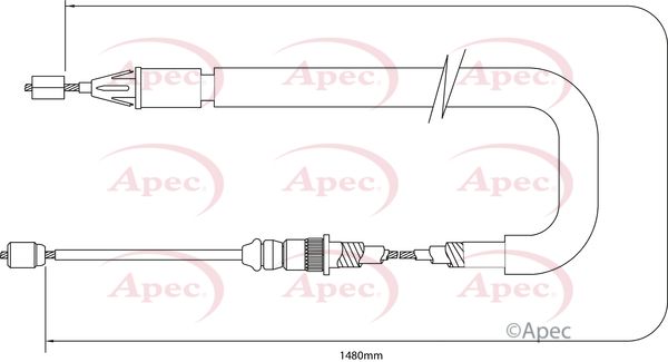 Apec Handbrake Cable CAB1386 - image 2