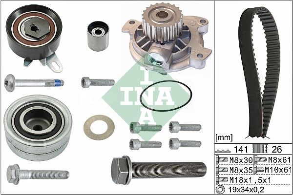 INA Timing Belt Kit & Water Pump 530048230 - image 2