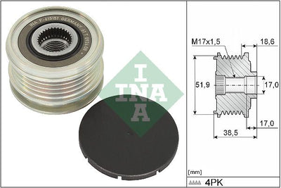 INA Overrunning Alternator Pulley 535034610