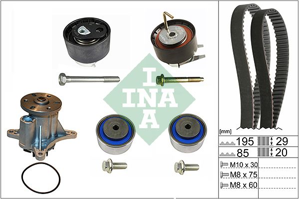 INA Timing Belt Kit & Water Pump 530046930 - image 2