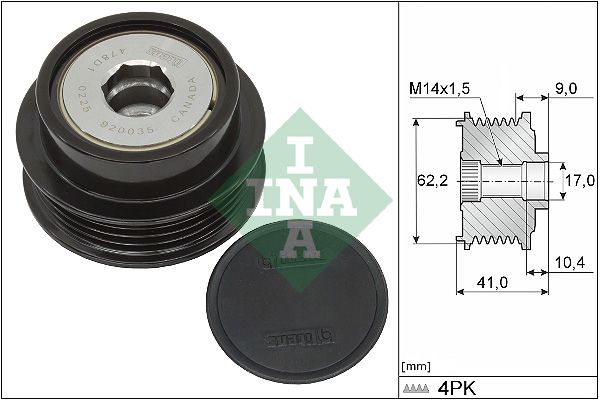 INA Overrunning Alternator Pulley 535033810 - image 2
