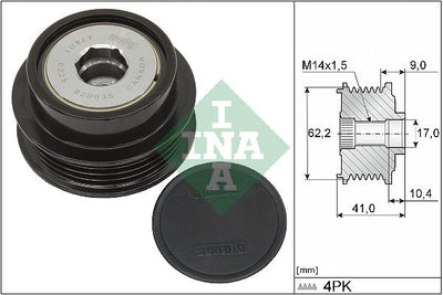 INA Overrunning Alternator Pulley 535033810