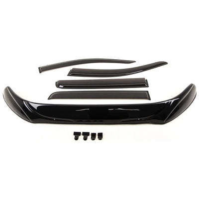 For Ford Ranger T6 Double Cab 2015-2022 Bonnet Guard & Window Wind Deflectors Set - tradevehicleparts.co.uk