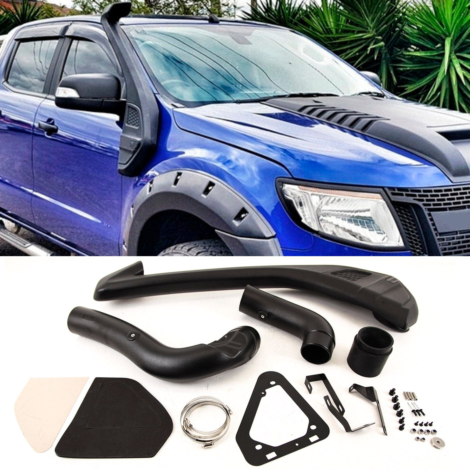 FD5564 For Ford Ranger T6 10/2011-2015 Raised Air Intake Off Road Induction Snorkel Kit Black