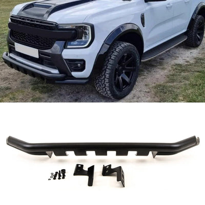 For Ford Ranger T9 2022- Front Bumper City Bar Spoiler Nudge Bull Double Bar Black - tradevehicleparts.co.uk