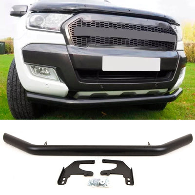 For Ford Ranger 09/2015-2022 Front Bumper City Bar Spoiler Nudge Bull Single Bar Black - tradevehicleparts.co.uk