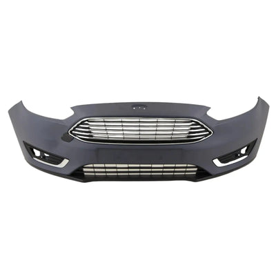 Ford Focus 2015-2018 Front Bumper Complete Kit With Grilles No PDC or Washer Holes Primed - tradevehicleparts.co.uk