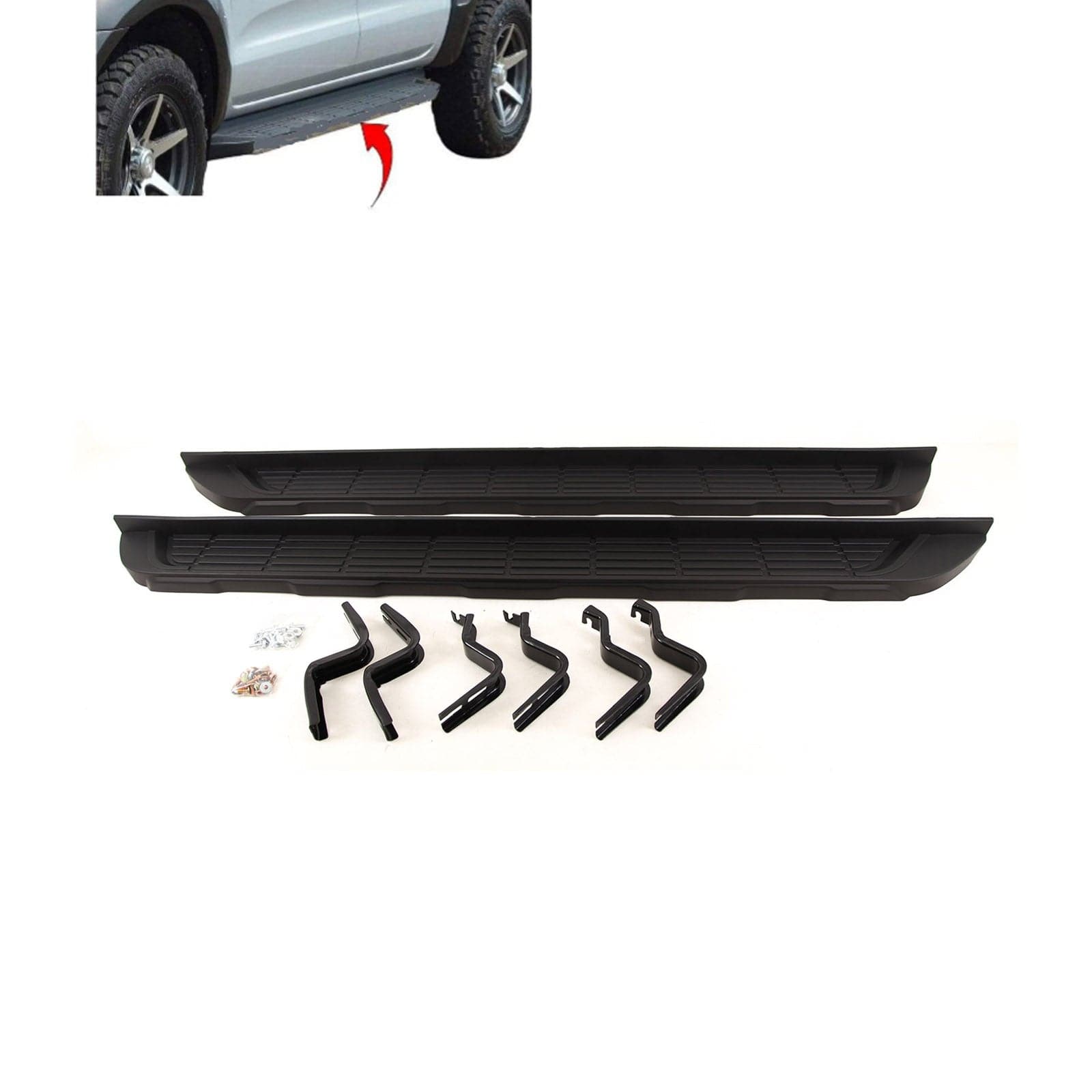 FD5585 Ford Ranger T7 T8 2019-2022 Running Boards Side Steps Black