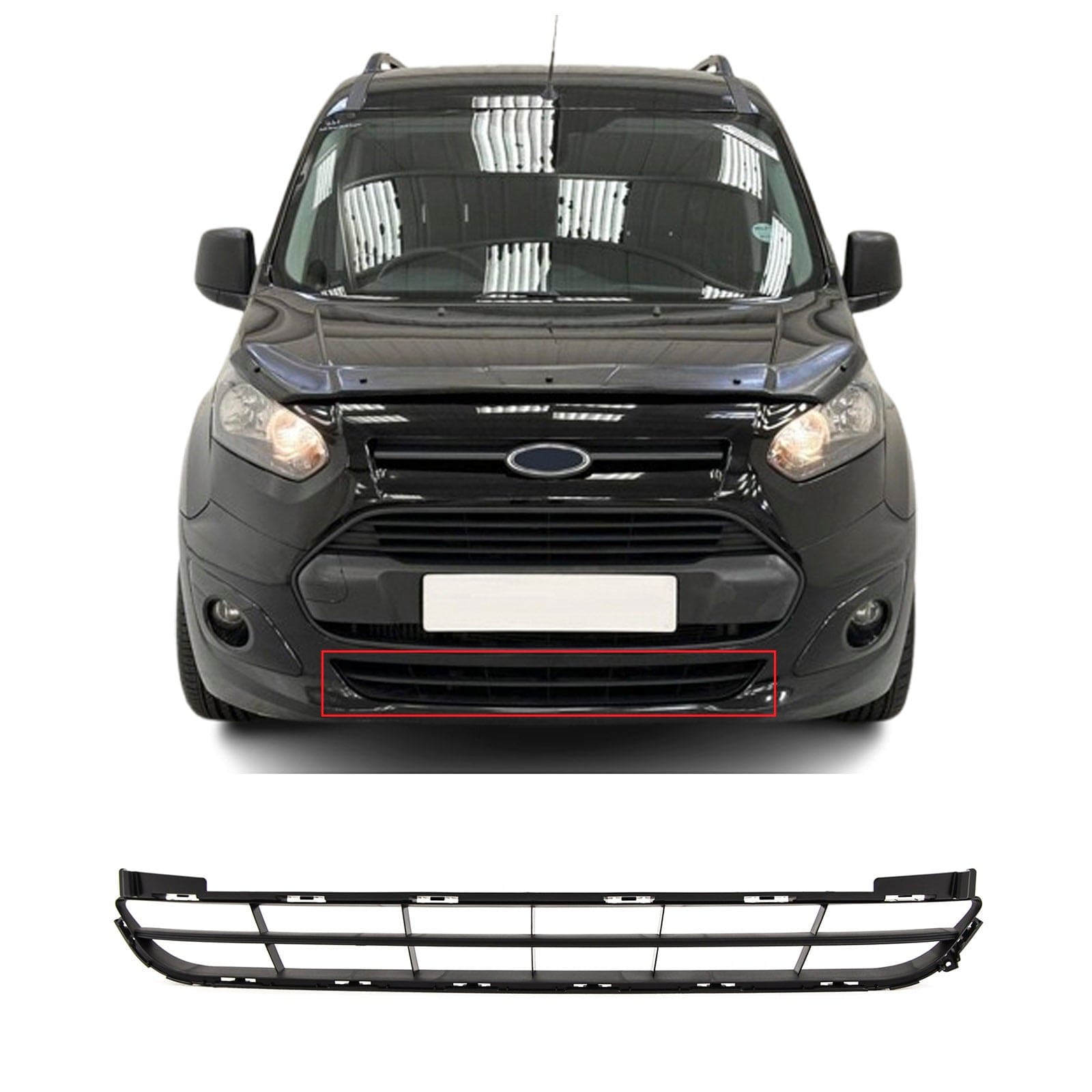 FD5587 Ford Transit Connect 2013-2018 Front Bumper Lower  Centre Grille Mat Black
