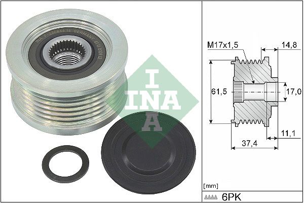 INA Overrunning Alternator Pulley 535034810 - image 2