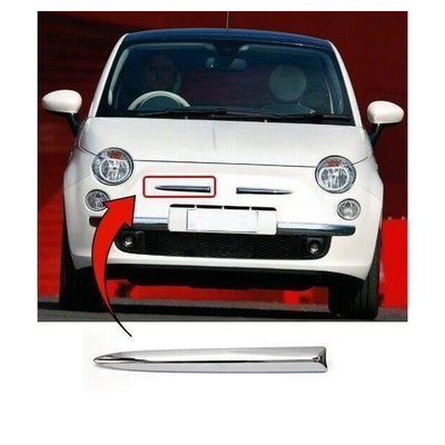 Fits Fiat 500 2008-2015 Front Bumper Upper Moulding Chrome Driver Side 