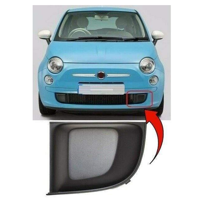 Fits Fiat 500 Hatchback 2008-2015 Front Bumper Fog Grille Cover Passenger Side