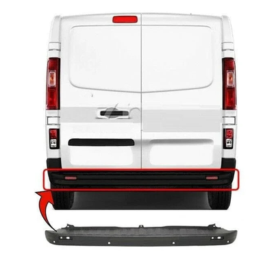 Fits Fiat Talento 2016- Rear Bumper Centre Section Black Textured With Pdc Holes