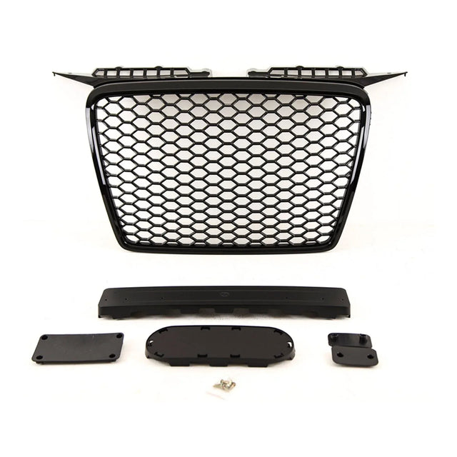 Fits Audi A3 2004-2008 Main Grille Gloss Black With Emblem Holder Rs Look - image 2
