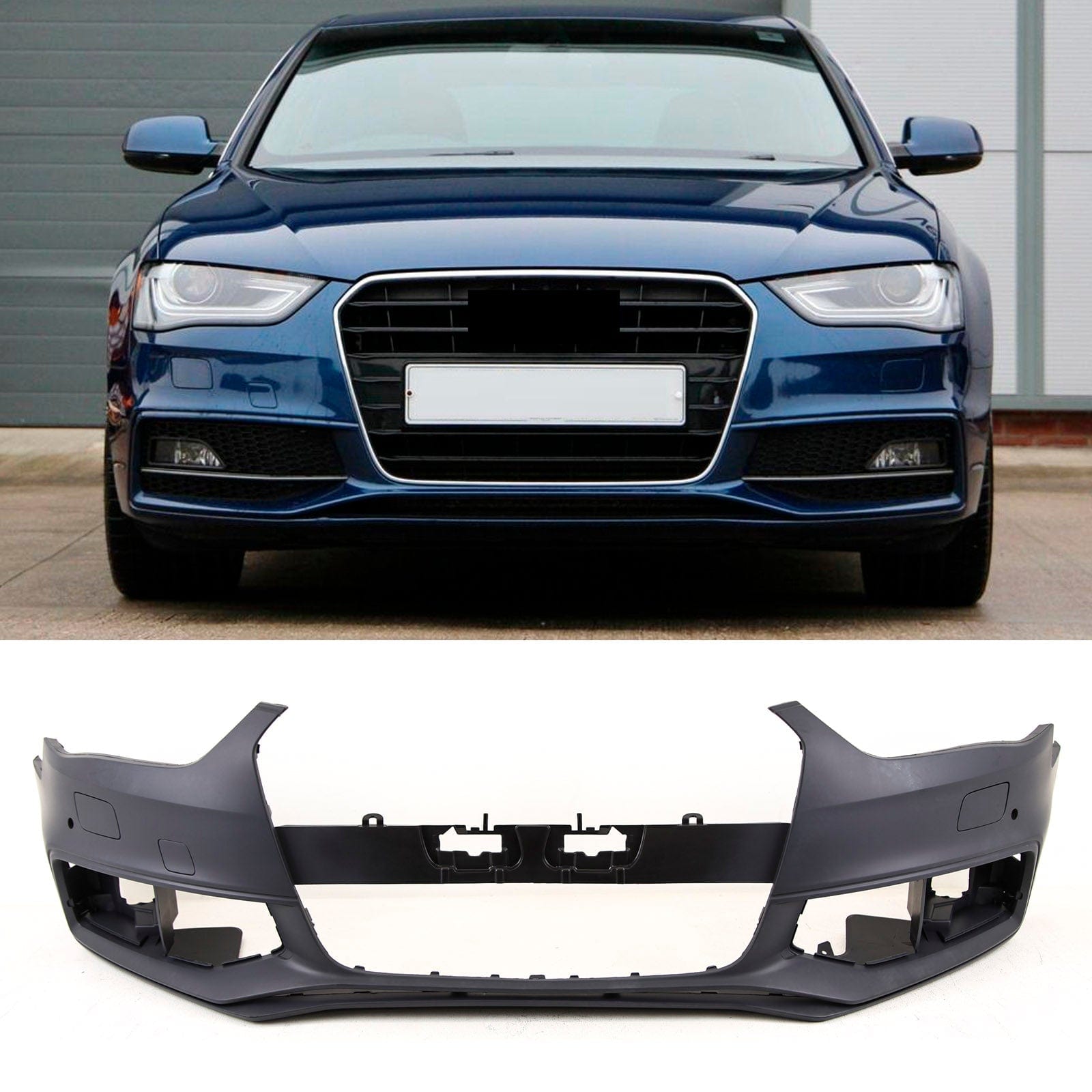 Fits Audi A4 B8 S-Line 2012-2015 Front Bumper Primed With Pdc & Washer Holes