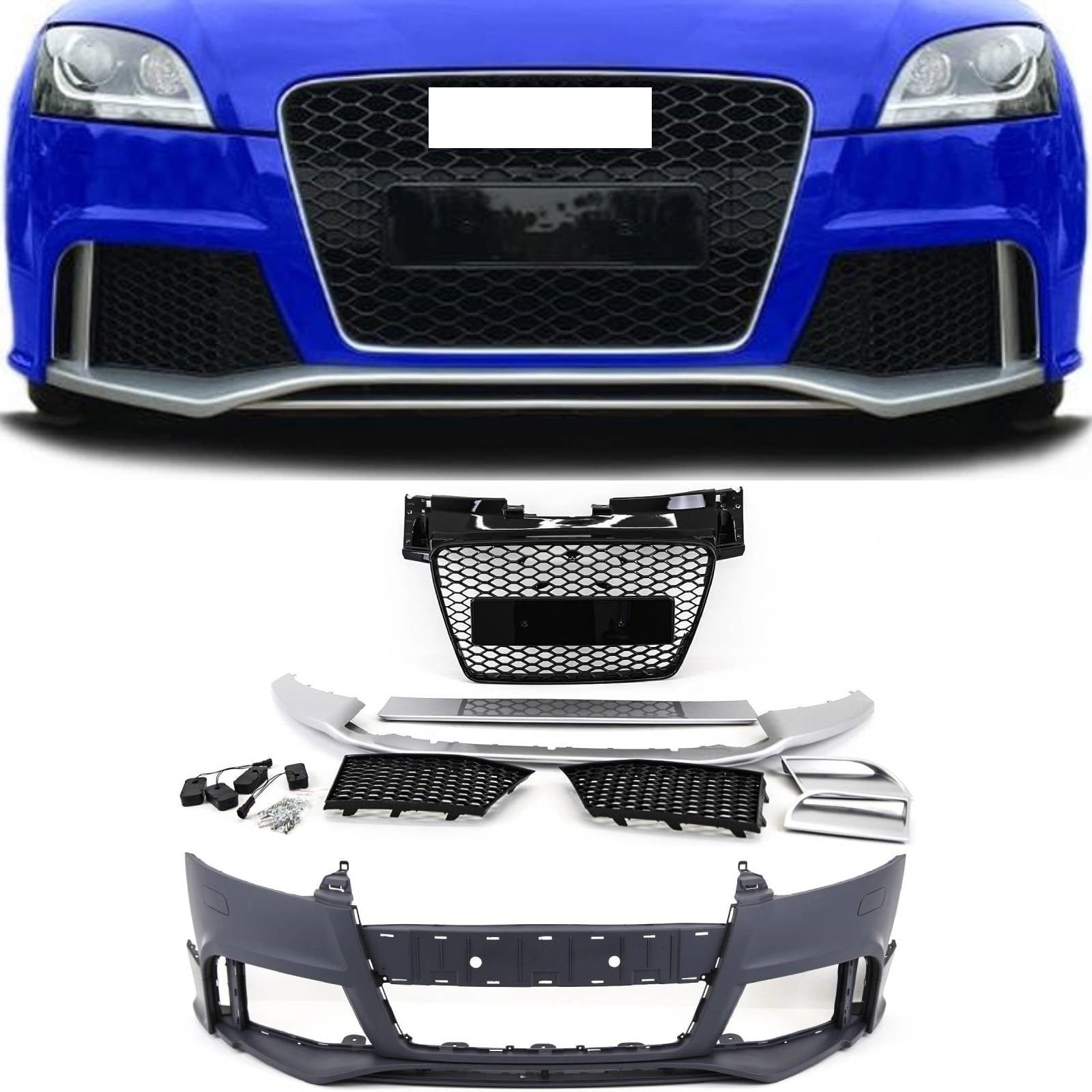 Fits Audi TT 2006-2014 Front Bumper Body Kit With Grilles TTRS Style Conversion Primed