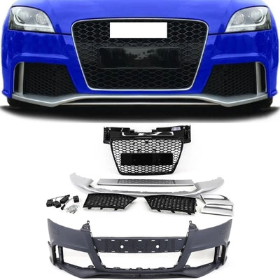 Fits Audi TT 2006-2014 Front Bumper Body Kit With Grilles TTRS Style Conversion Primed - tradevehicleparts.co.uk
