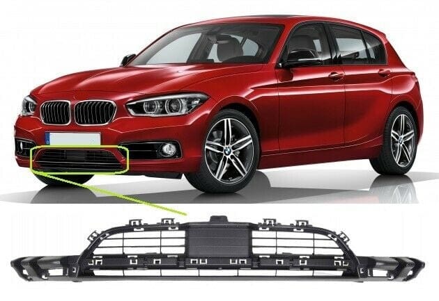 Fits BMW 1 Srs F20/21 2015- Front Bumper Lower Grille Mat Black W/ Active Cruise Control