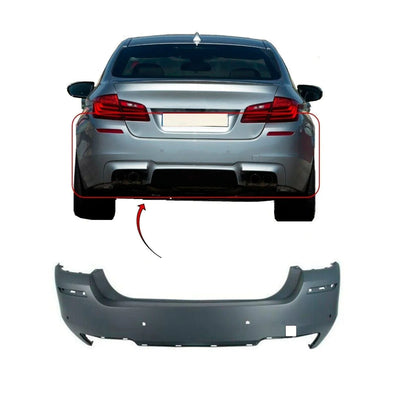Fits BMW 5 Series F10 2013-2017 Rear Bumper Primed With Pdc M Sport Only - tradevehicleparts.co.uk