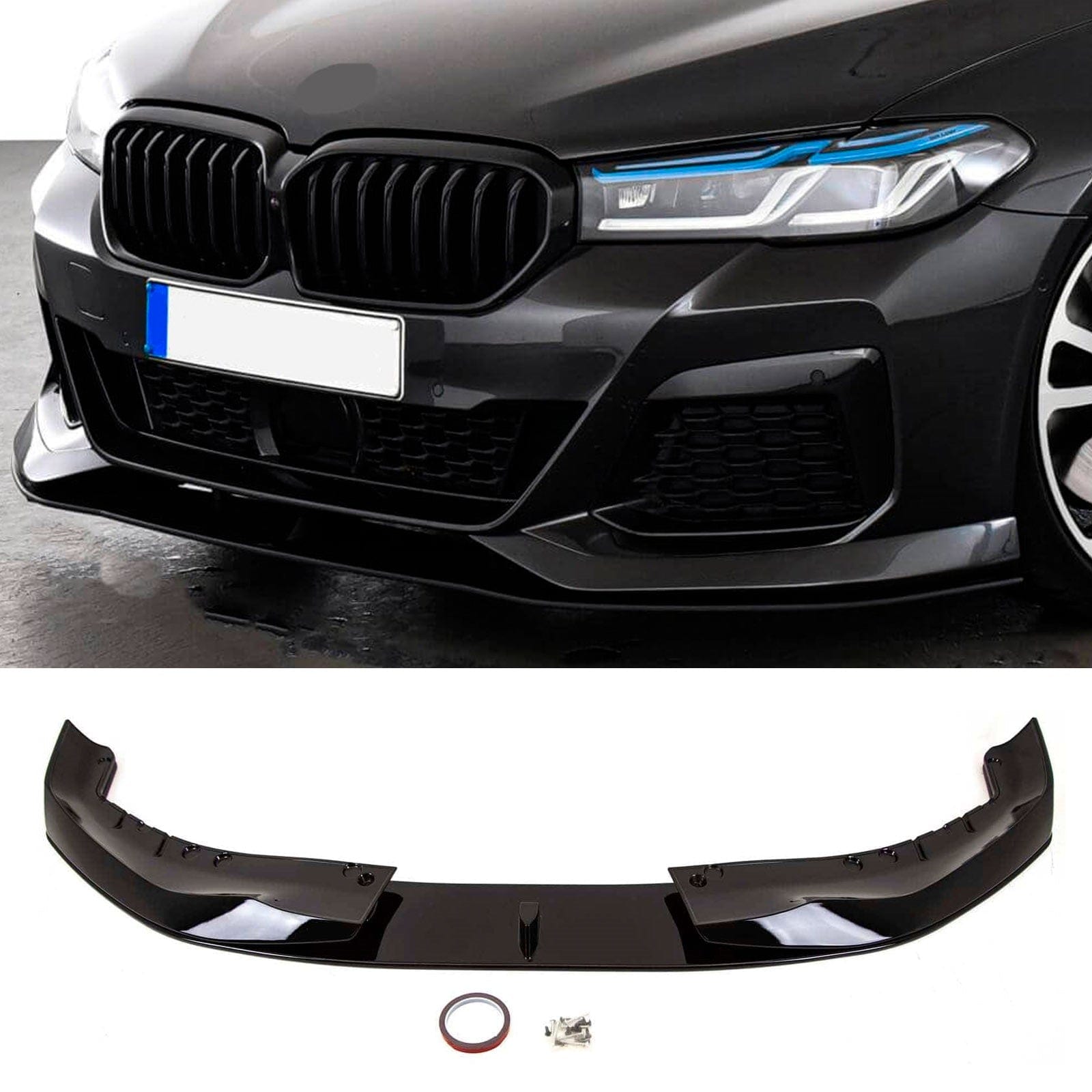 Fits BMW 5 Series G30 G31 Facelift 2020- Front Lip Splitter Spoiler AC Style Gloss Black