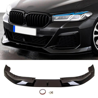 Fits BMW 5 Series G30 G31 Facelift 2020- Front Lip Splitter Spoiler AC Style Gloss Black - tradevehicleparts.co.uk
