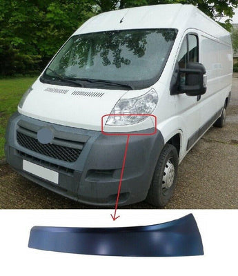 Fits Citroen Relay 2006-2014 Headlight Headlamp Moulding Primed Lower Section N/S - tradevehicleparts.co.uk