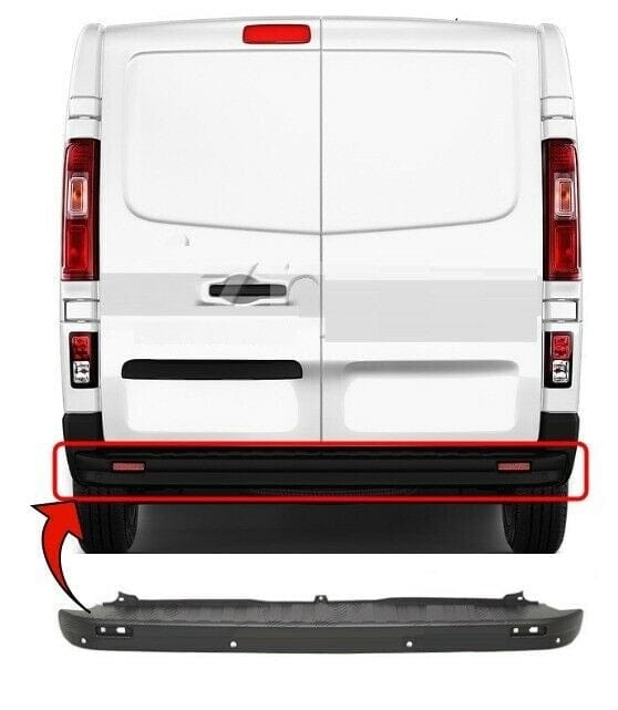 Fits Fiat Talento 2016- Rear Bumper Centre Section Black Textured With Pdc Holes