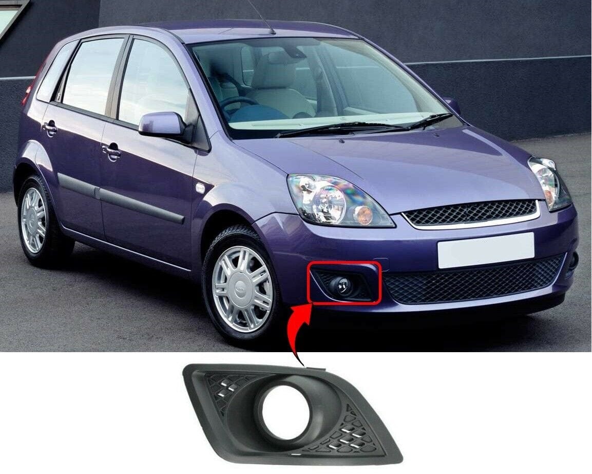 Fits Ford Fiesta 2006-2008 Front Bumper Fog Grille With Lamp Hole Driver Side