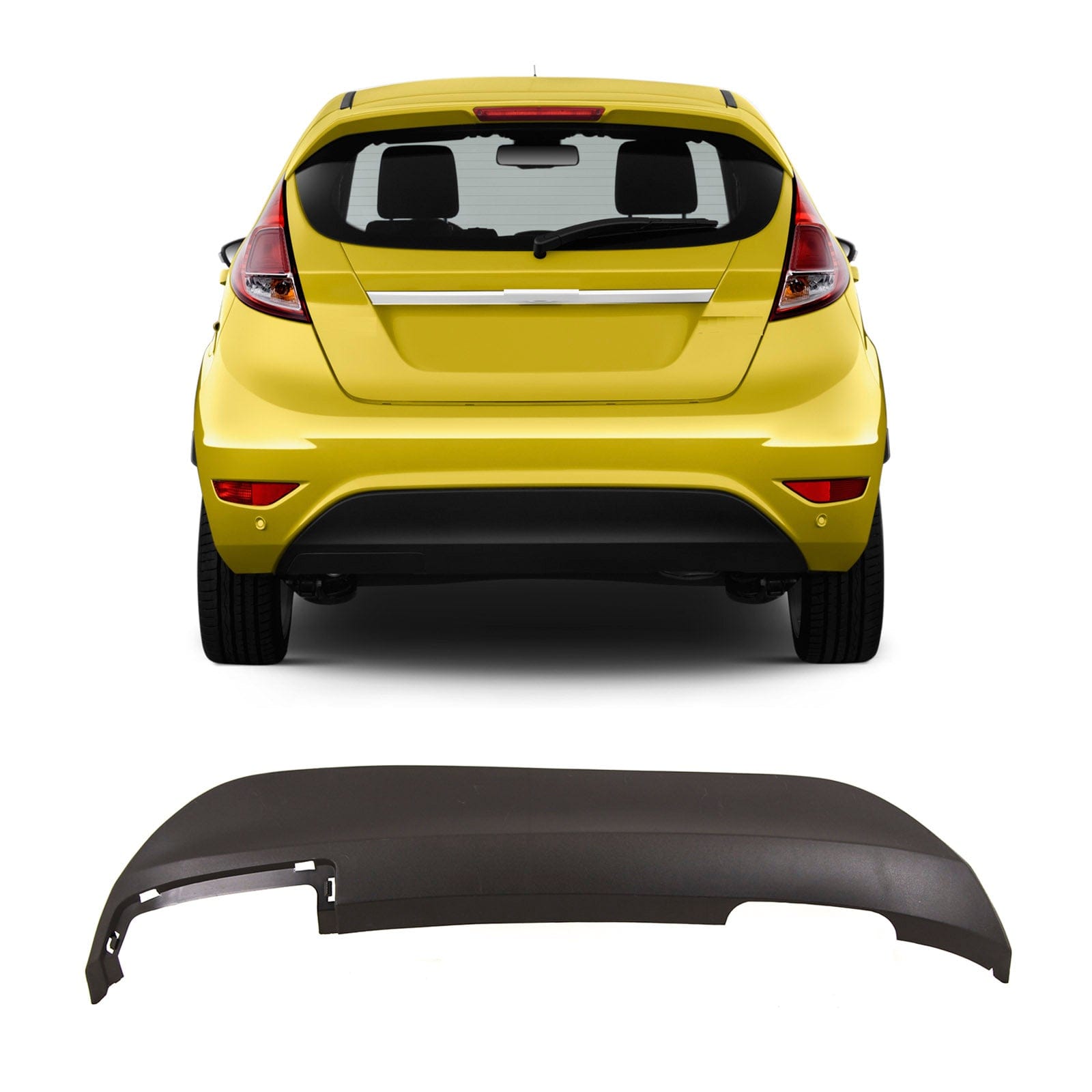 Fits Ford Fiesta 2008-2017 Rear Bumper Lower Spoiler Diffuser Without PDC Holes