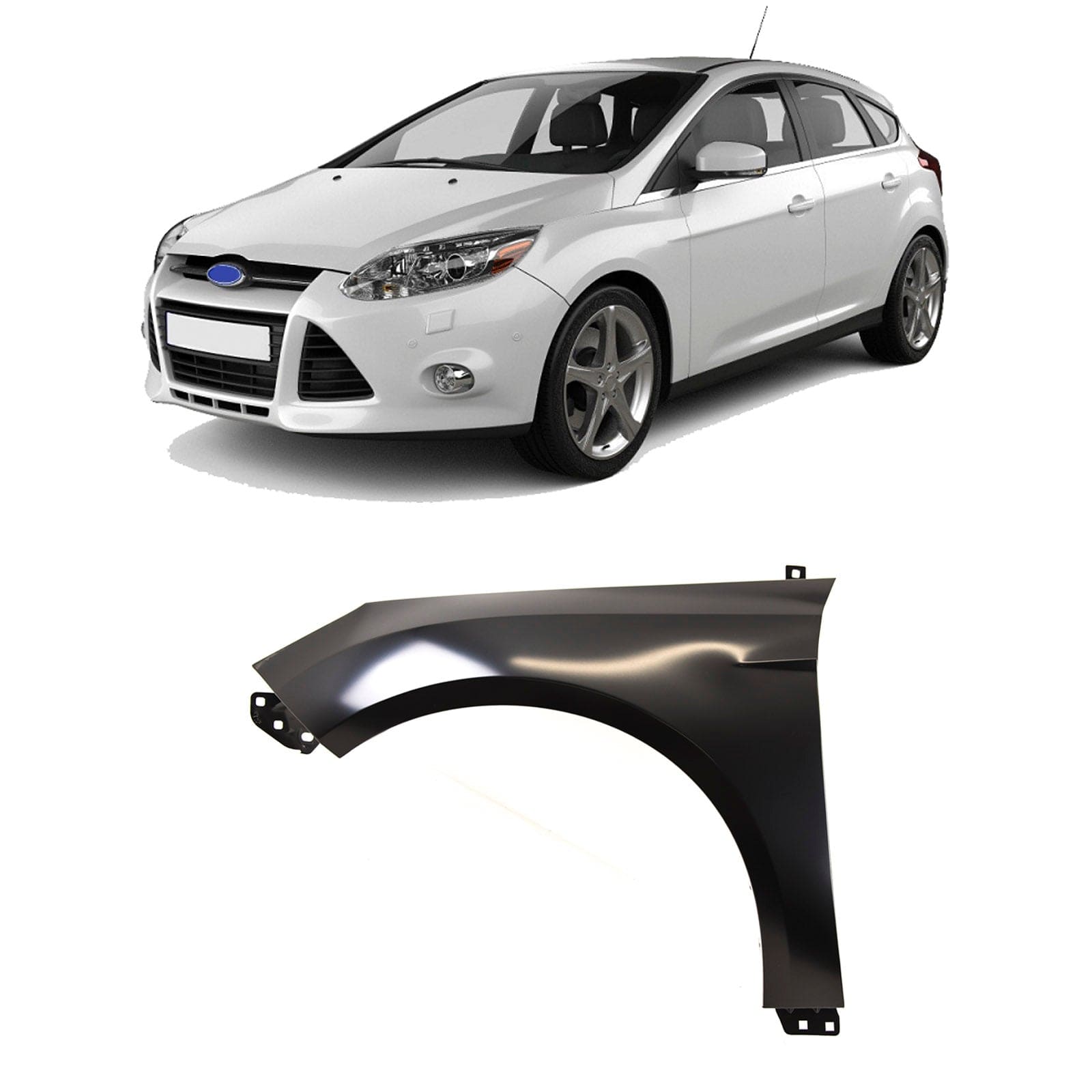 Fits Ford Focus 2011-2018 Front Wing Primed Passenger Side 