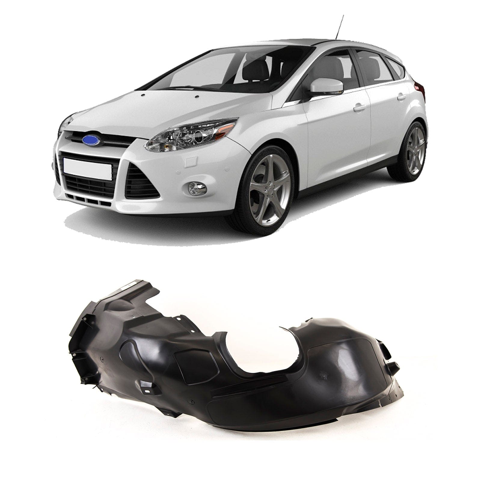 Fits Ford Focus 2011- Onwards Front Wing Arch Liner Splash Guard Passenger Side