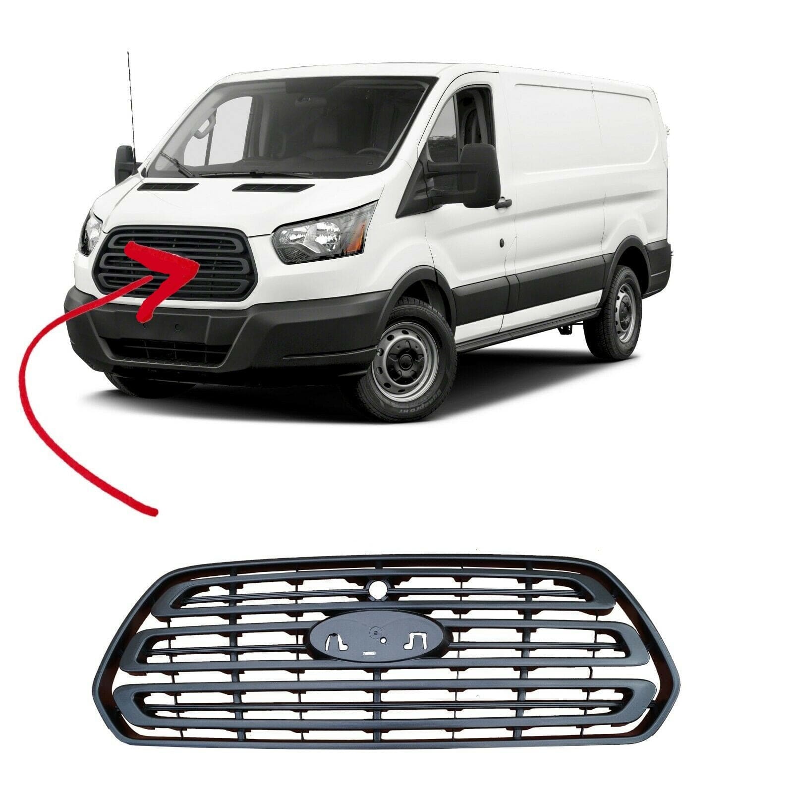 Fits Ford Transit Mk8 2014-2019 Front Bumper Main Centre Grille