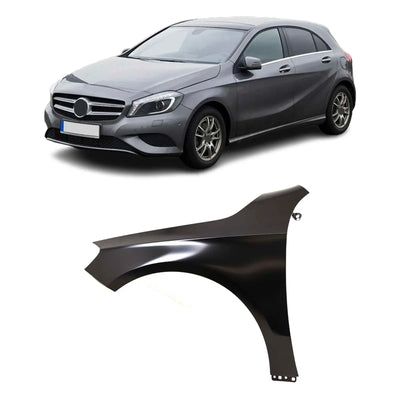 Fits Mercedes A-Class W176 2013- Front Wing Primed Passenger Side Steel - tradevehicleparts.co.uk