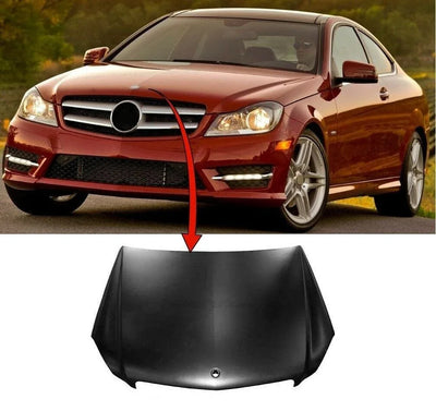 Fits Mercedes C-Class C204 Coupe 2011-2015 Bonnet Steel Primed - tradevehicleparts.co.uk