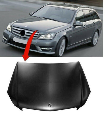 Fits Mercedes C-Class S204 Estate 2011-2014 Bonnet Steel Primed - tradevehicleparts.co.uk
