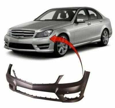 Fits Mercedes C-Class W204 AMG Saloon 2011-2014 Front Bumper Primed W/ Pdc No Washer - tradevehicleparts.co.uk