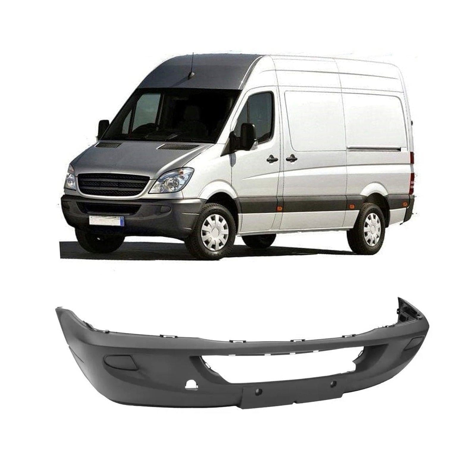 Fits Mercedes Sprinter 2006-2013 Front Bumper Dark Gray Textured No Pdc Or Fog Holes