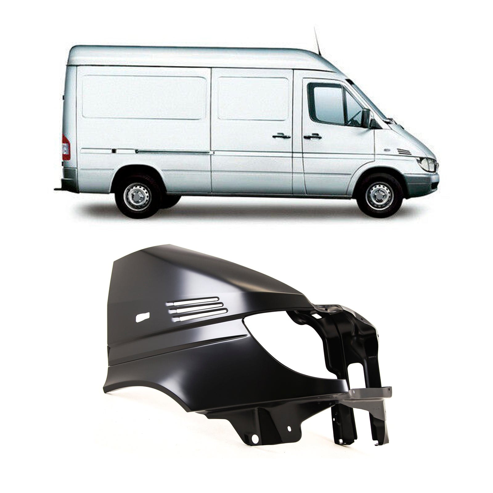 Fits Mercedes Sprinter W901-W905 2000-2006 Front Wing Primed With Rear Side Lamp Hole Right