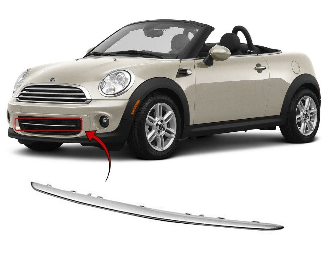 Fits Mini Cabriolet R57 Lci 2010-2015 Front Bumper Grille Lower Moulding Trim Chrome