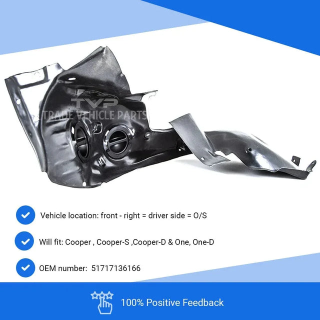 Fits Mini Hatchback R56 2006-2014 Front Wing Arch Liner Splash Guard Driver Side - image 4
