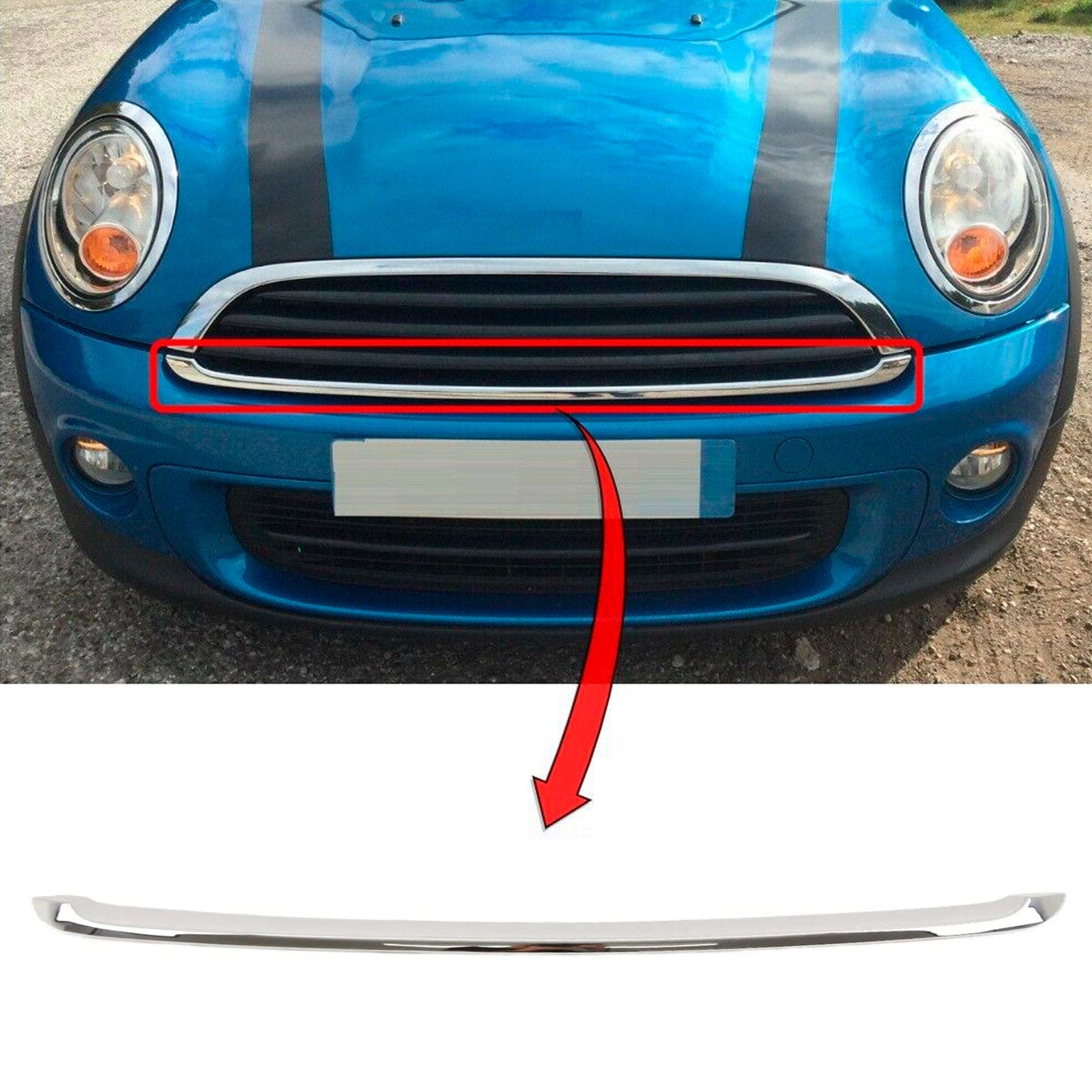 Fits Mini Cooper / One 2011-2014 Front Lower Bumper Grille Chrome Trim Fits Aero Too Not For  S