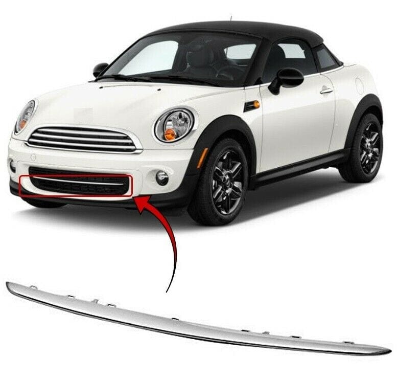 Fits Mini Coupe R58 2011-2015 Front Bumper Grille Lower Moulding Trim Chrome