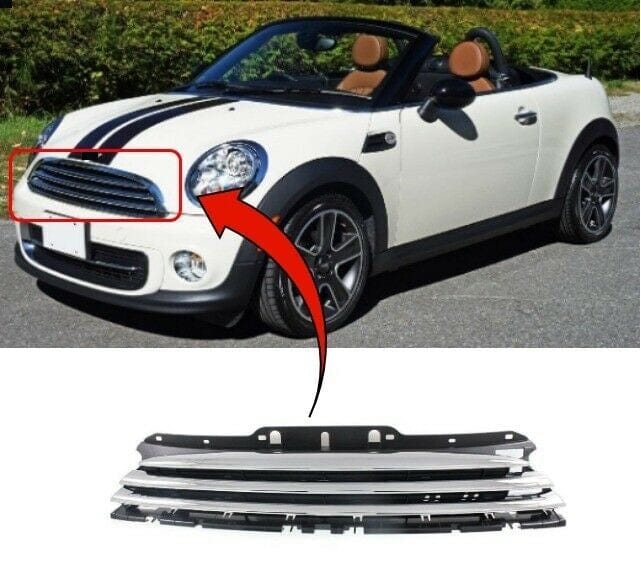Fits Mini Roadster R59 2012-2015 Front Grille Main Centre Mat Black With Chrome