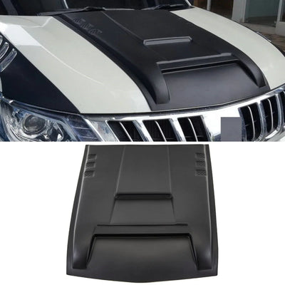 Fits Mitsubishi L200 Series 5 2015-2019 Bonnet Scoop Hood Cover With Washer Holes Black - tradevehicleparts.co.uk