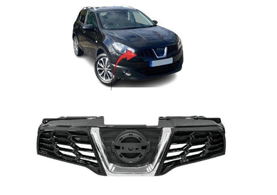 Fits Nissan Qashqai 2010-2014 Front Main Grille With Chrome Trim - tradevehicleparts.co.uk
