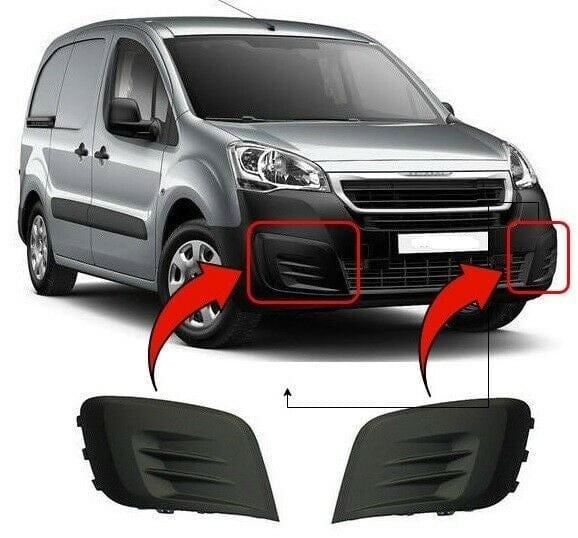 Fits Peugeot Partner 2015- Front Bumper Fog Grille Without Fog Hole Pair Set Lh Rh