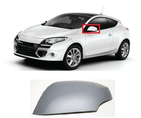 Fits Renault Megane 2008-2016 Door Wing Mirror Cover Primed Passenger Side