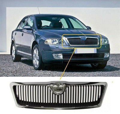 Fits Skoda Octavia 2004-2009 Front Main Grille With Chrome Frame - tradevehicleparts.co.uk